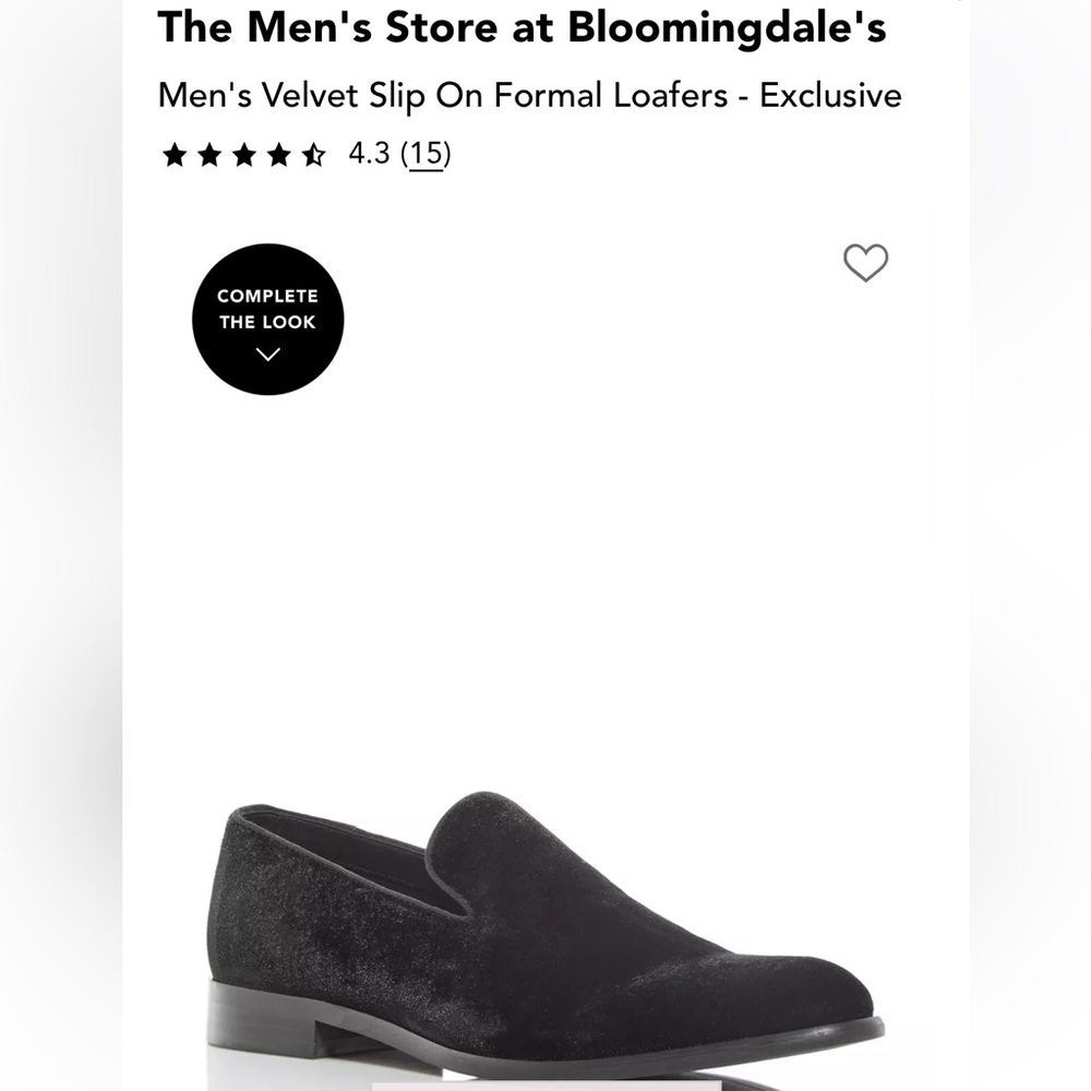 NWT Bloomingdale’s Men’s Velvet Slip on Loafer